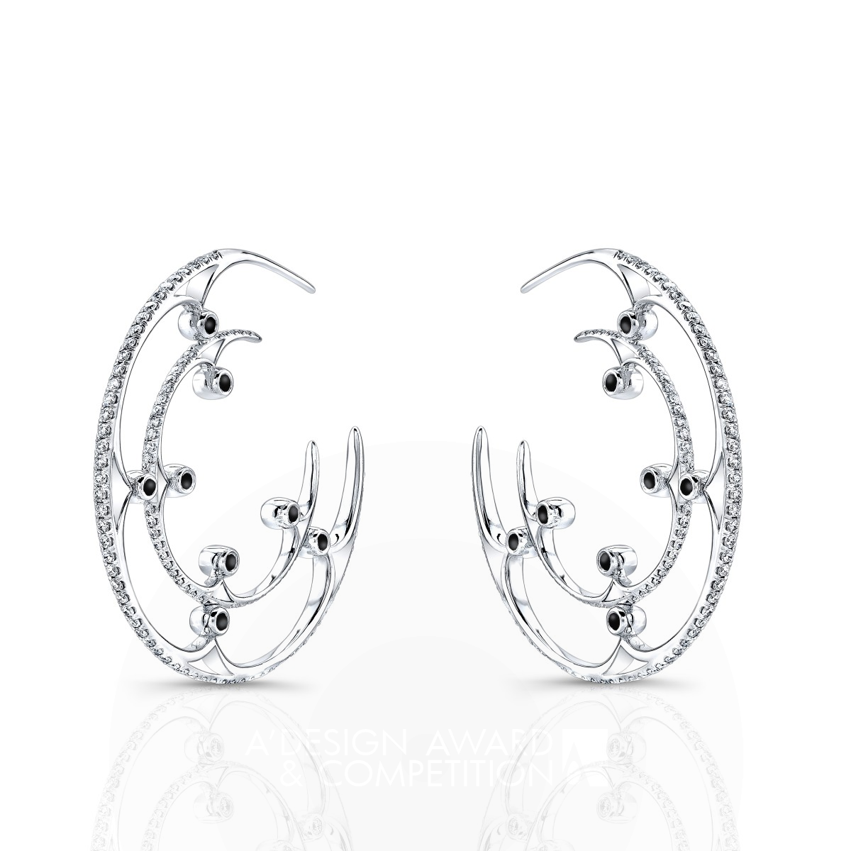 Eclipse Hoop Earrings Jewelry-Earrings by Takayas Mizuno Silver Jewelry Design Award Winner 2013 