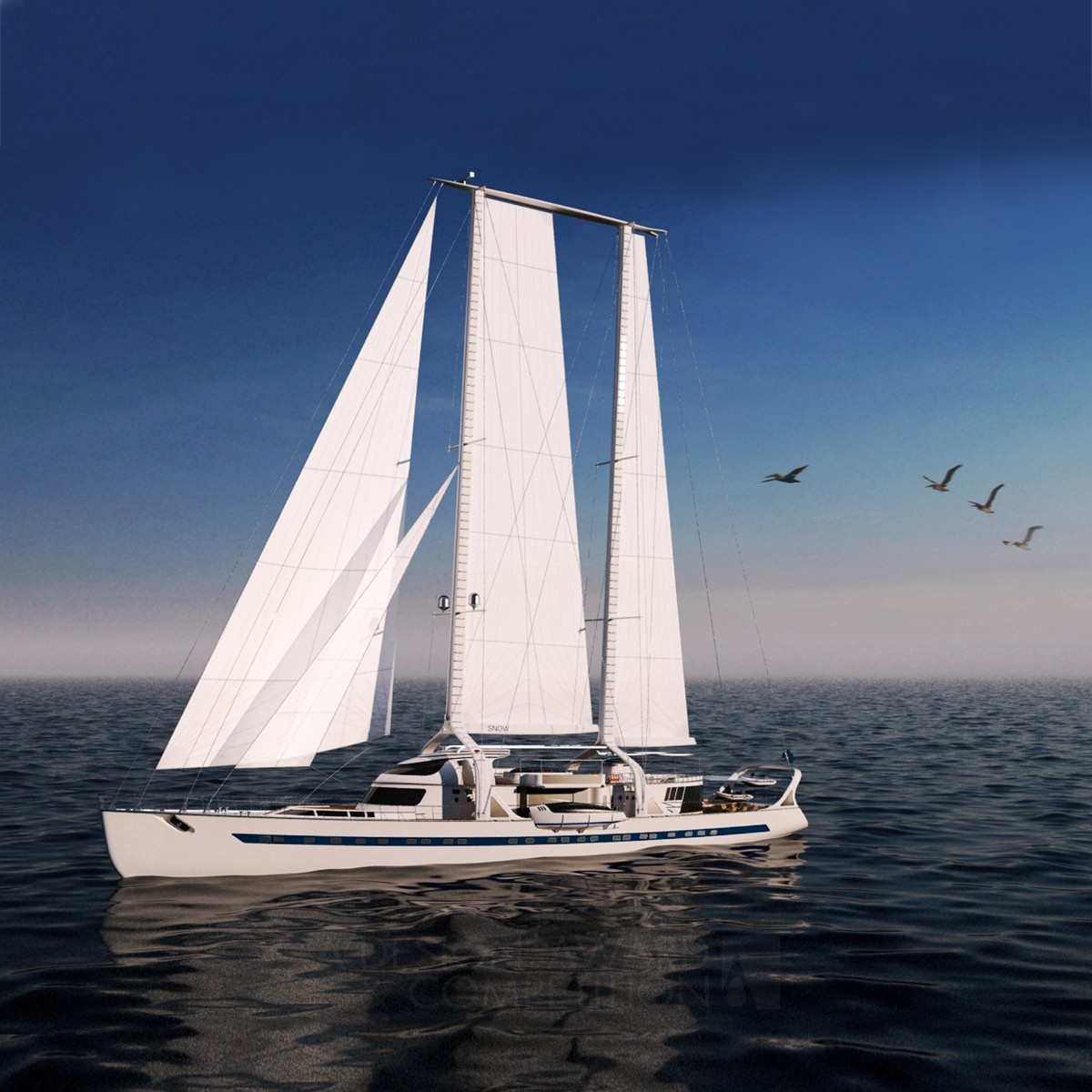 Snow Sailing Yacht by Hakan Gürsu Golden Yacht and Marine Vessels Design Award Winner 2013 