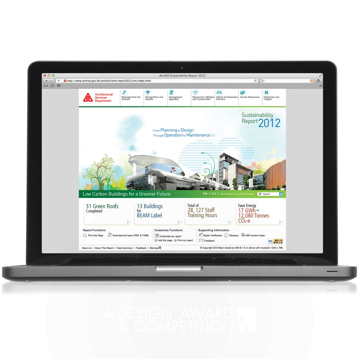 Chris Ng Online Sustainability Report by Chris Ng Bronze Website and Web Design Award Winner 2014 