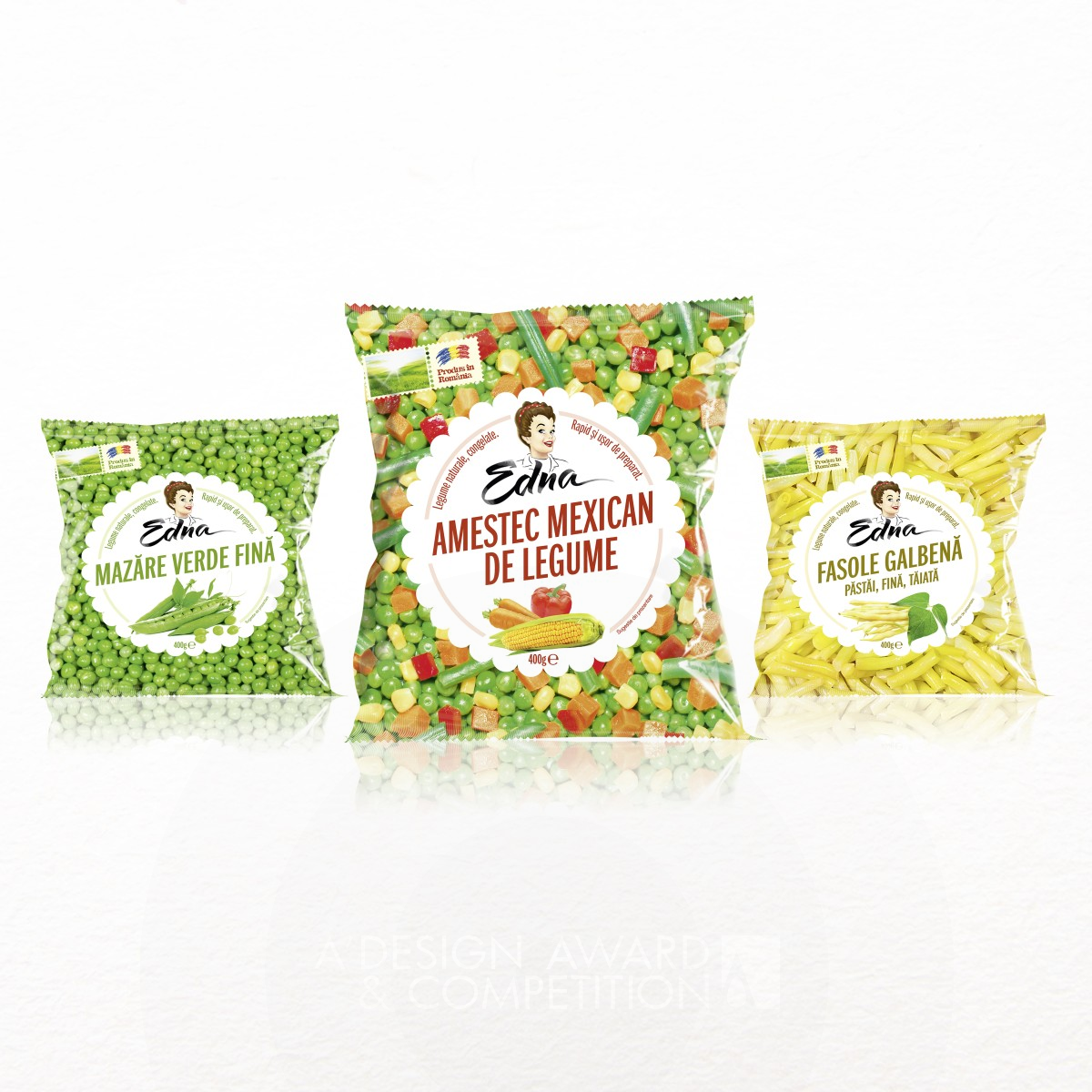 Edna  Frozen Vegetables Packaging Design Range by AMPRO DESIGN Silver Packaging Design Award Winner 2014 