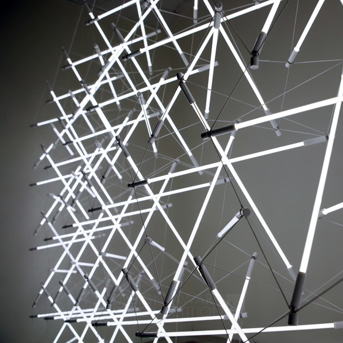 Tensegrity Space Frame Light Lighting Structure by Michal Maciej Bartosik Golden Lighting Products and Fixtures Design Award Winner 2014 