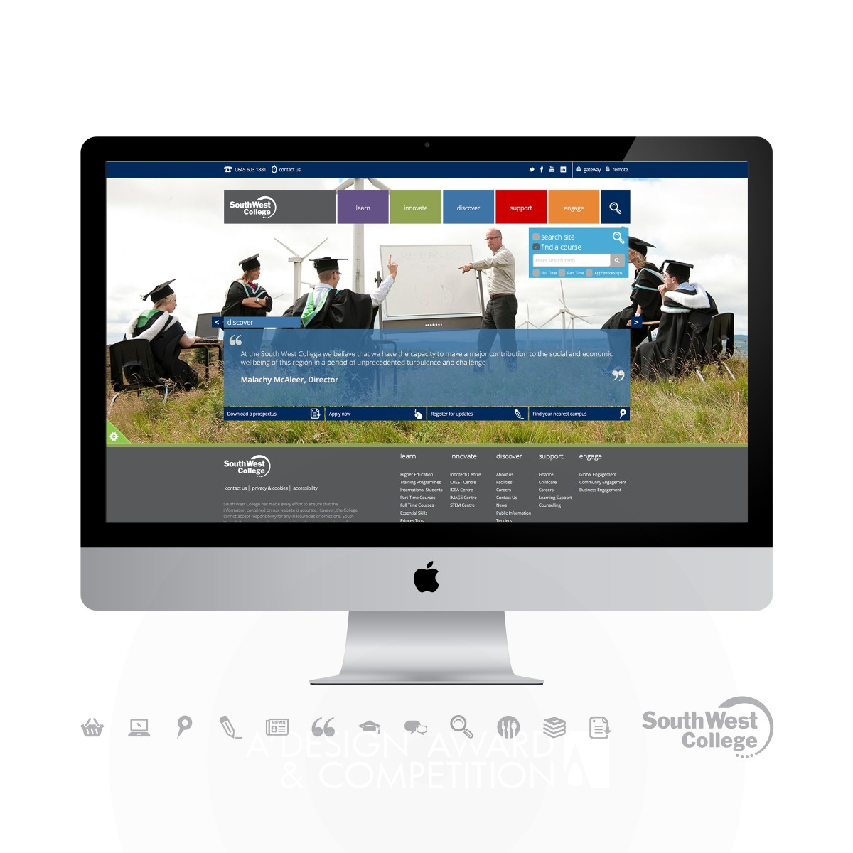 South West College E-learning Website by Donna Strain Golden Website and Web Design Award Winner 2014 