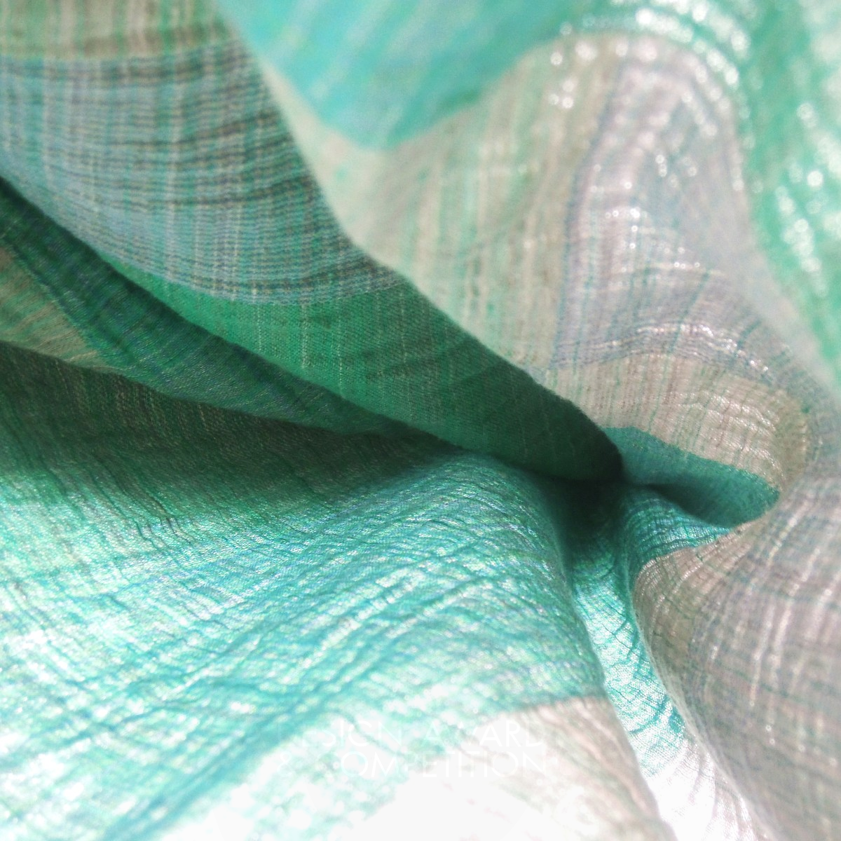 Aqua Flax Fabric by Junya Nakai Iron Textile, Fabric, Textures, Patterns and Cloth Design Award Winner 2015 