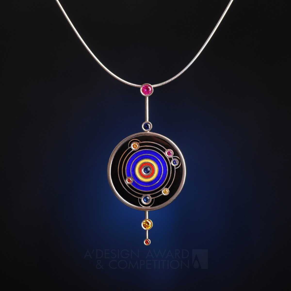 Galactica Cloisonné Set Pendant & Earrings by Dmitriy Polyakov (Dimonus) Iron Jewelry Design Award Winner 2015 