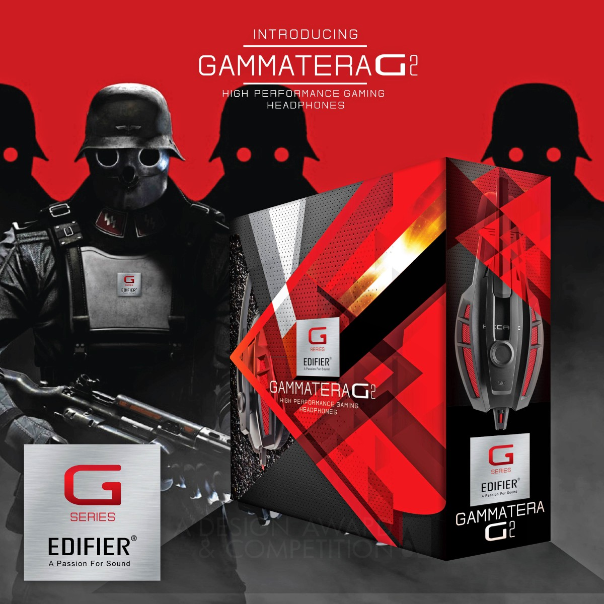 Gammatera G2 Gaming Headphones by JEFFERY YAP Silver Packaging Design Award Winner 2015 