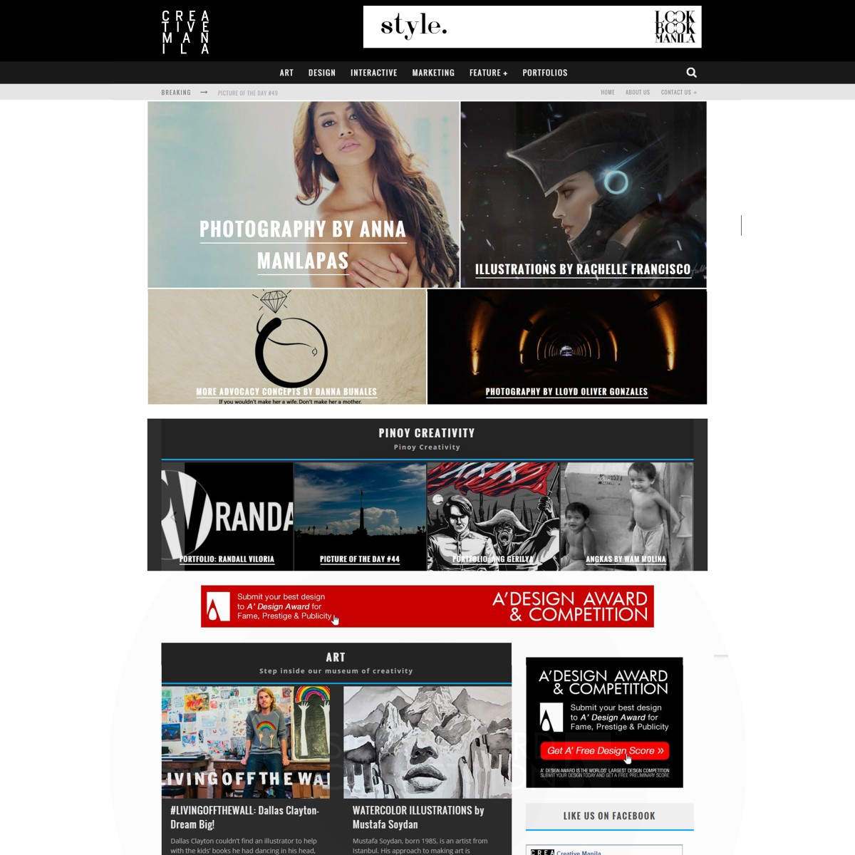 Creative Manila Website by John Vincent Redrico Bronze Digital and Broadcasting Media Design Award Winner 2015 