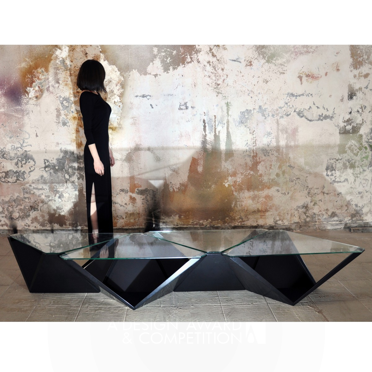 Dark Edge Table, Stool, Shelf by Tarek Elkassouf Iron Furniture Design Award Winner 2015 