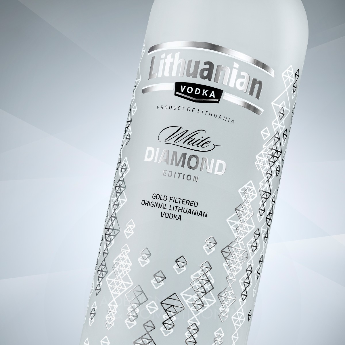 Lithuanian Vodka Gold. Diamond Edition Bottle decor by Studija Creata Silver Packaging Design Award Winner 2015 