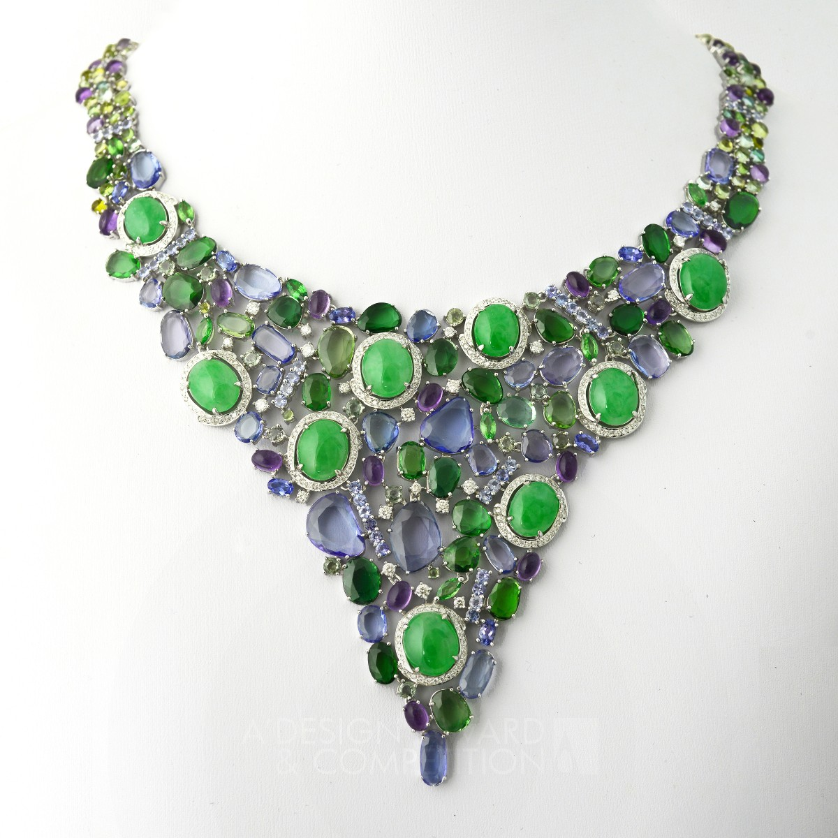 Monet Garden Bib Necklace by Connie Lam Bronze Jewelry Design Award Winner 2015 