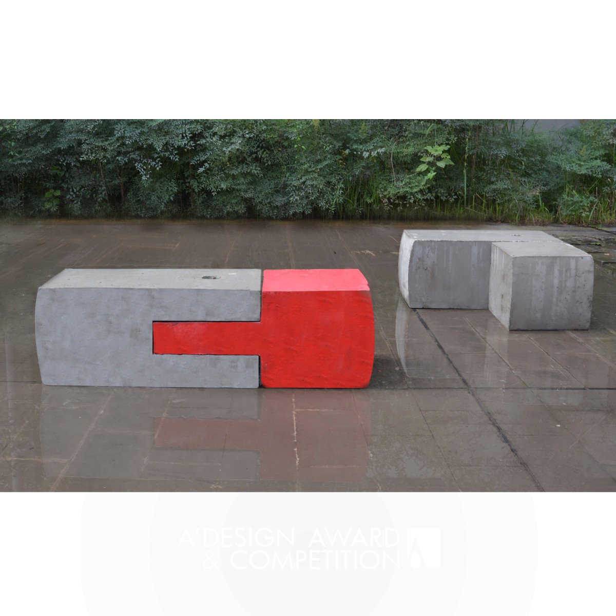 public seats Concrete Colorful by Product Design R&D Center of SWJTU Iron Street Furniture Design Award Winner 2016 