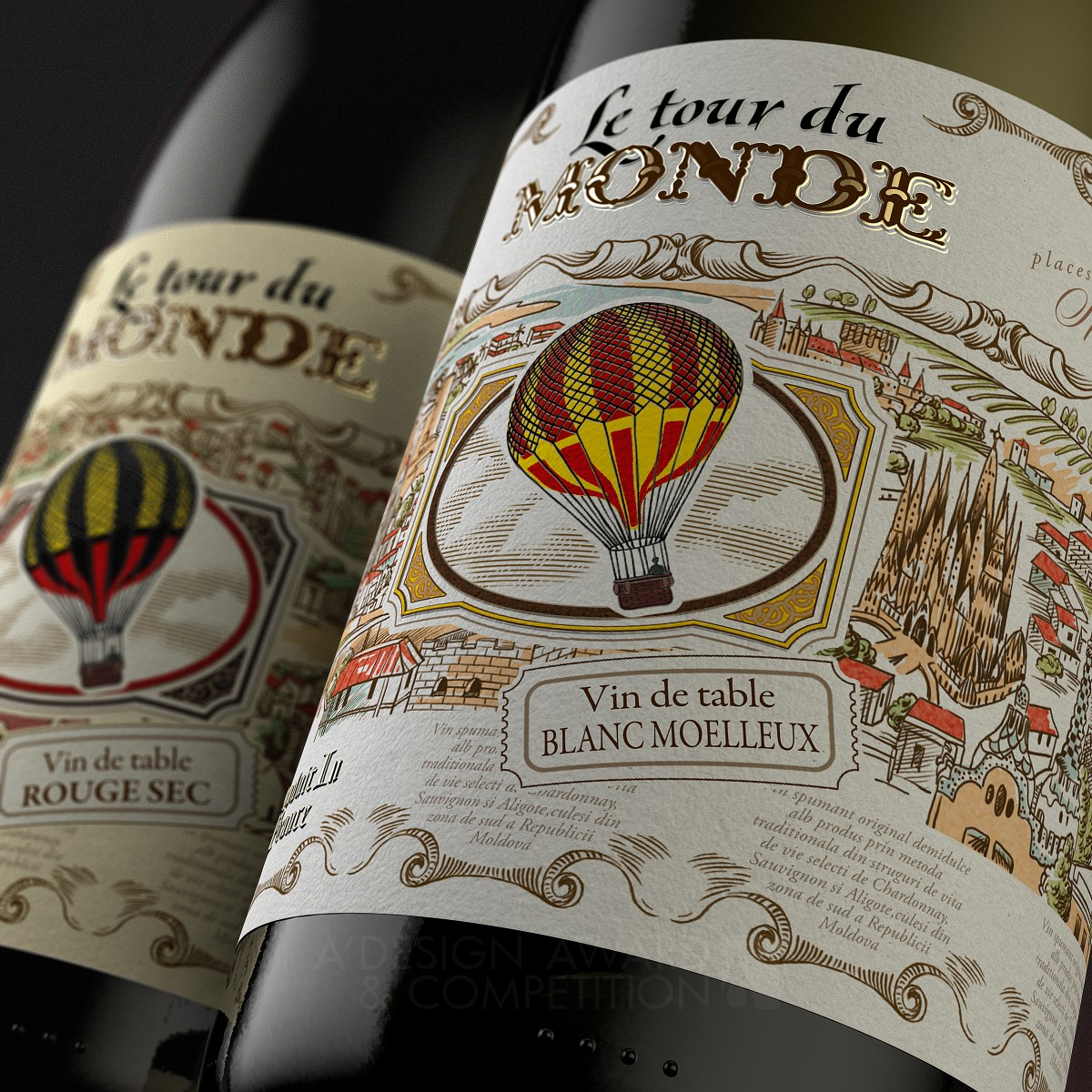 Le Tour De Monde Series of European wines by Valerii Sumilov Golden Packaging Design Award Winner 2016 