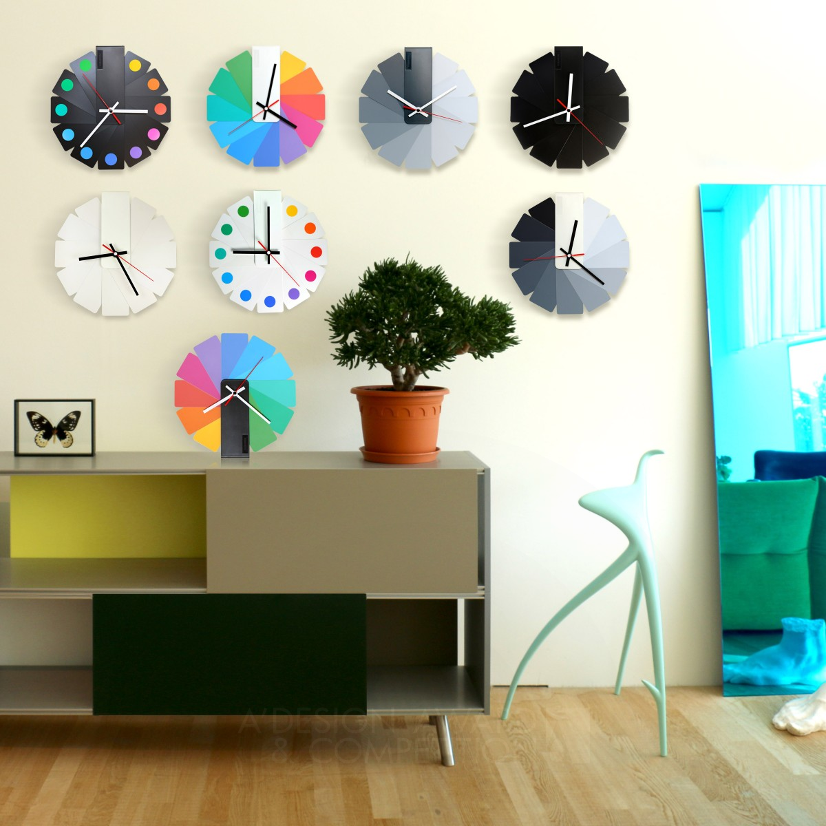 Transformer Foldable Analog Clock by Vadim Kibardin Silver Furniture Design Award Winner 2016 