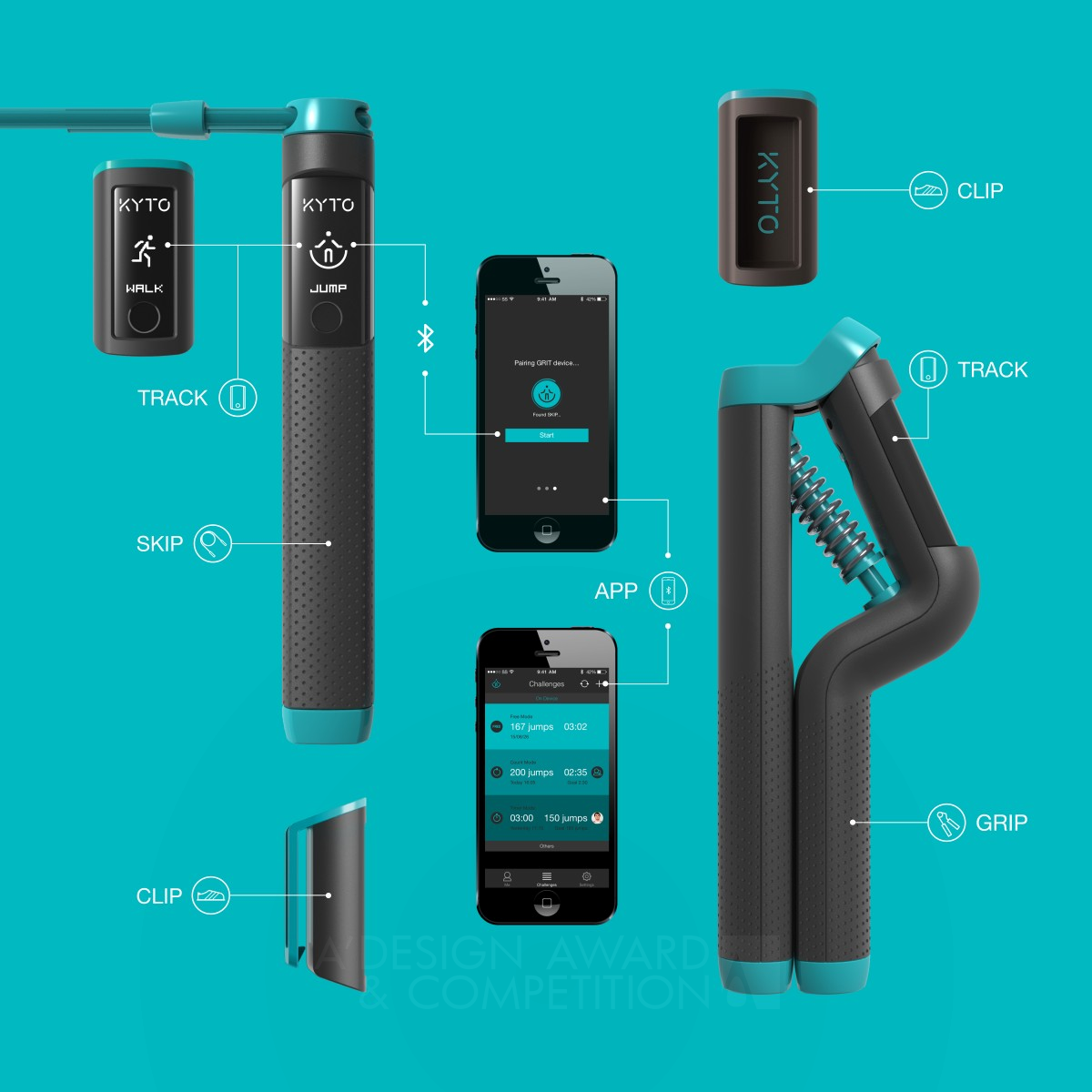 Kyto Grit Multi-sports tracking system by Studio Dott. Silver Digital and Electronic Device Design Award Winner 2016 