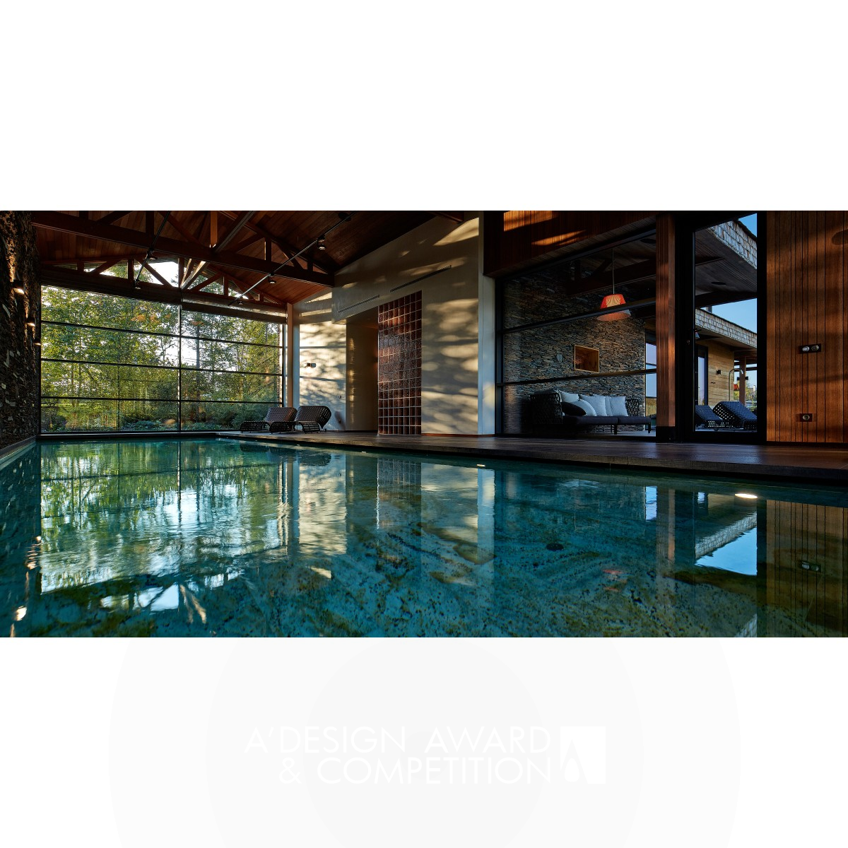 Barn on the River Guesthouse with swimming pools by Dmitry Pozarenko Silver Interior Space and Exhibition Design Award Winner 2016 