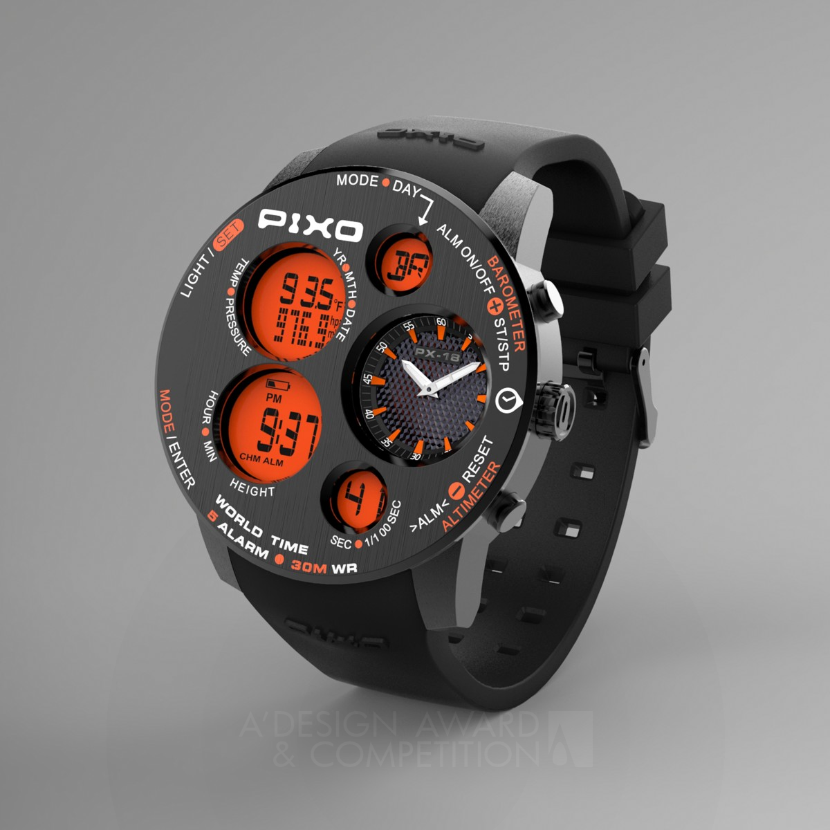 Mission Multifunctional watch by PIXO Team Silver Jewelry Design Award Winner 2016 