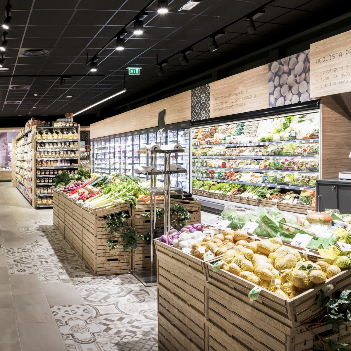 BORELLO SUPERMERCATI Supermarket design.  by CEAN Bronze Interior Space and Exhibition Design Award Winner 2016 