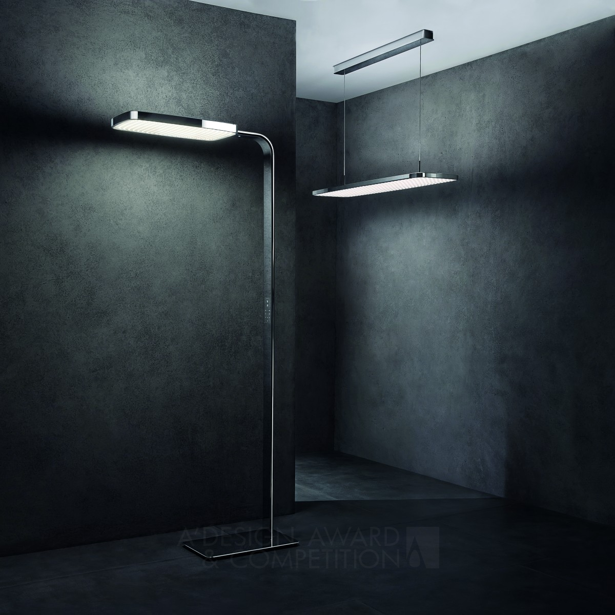 PRANA+ Office Floor Light by Peter Schmidt, Belliero & Zandée Gmbh Silver Lighting Products and Fixtures Design Award Winner 2016 