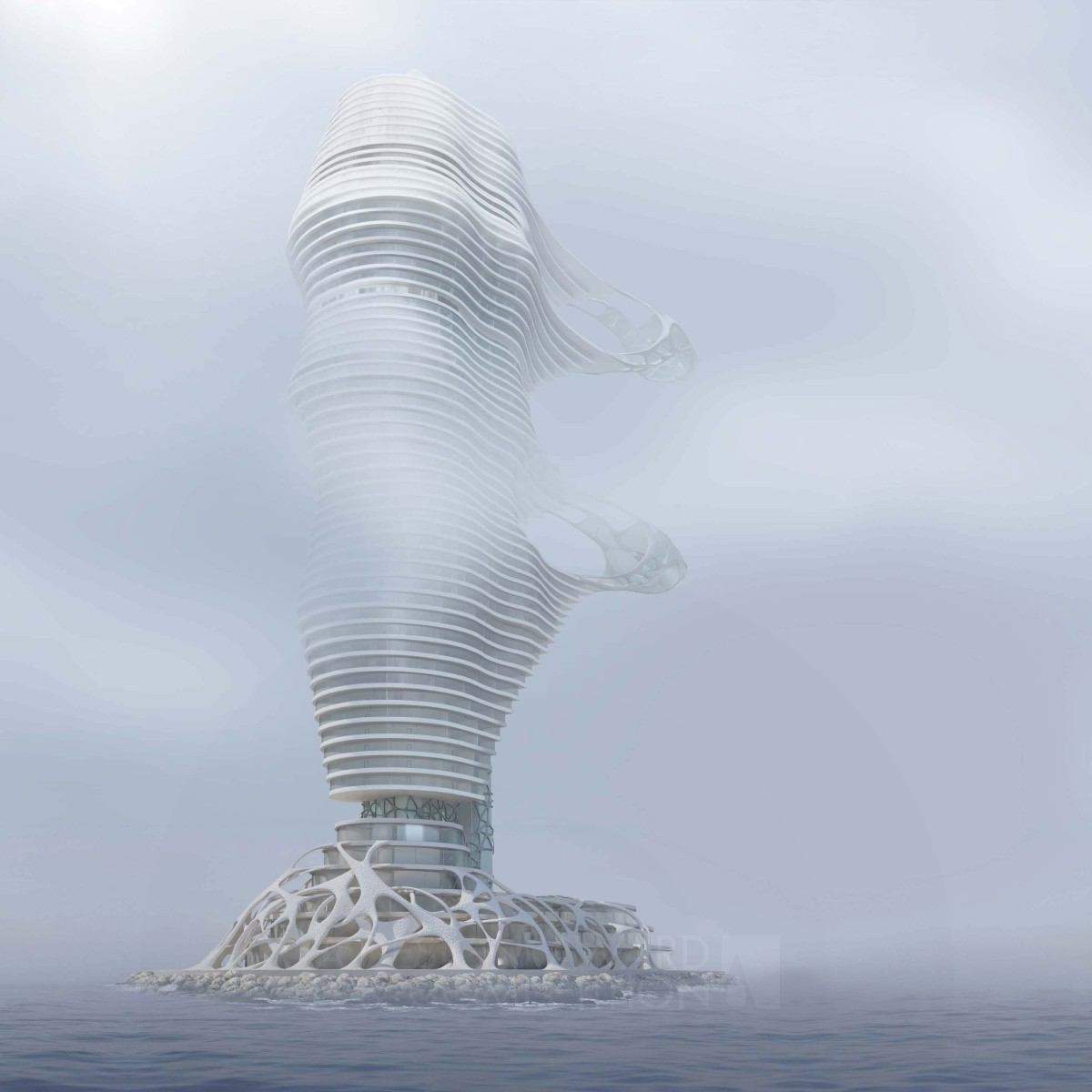 Wind Tower Skyscraper by Peter Stasek Architect Silver Futuristic Design Award Winner 2016 