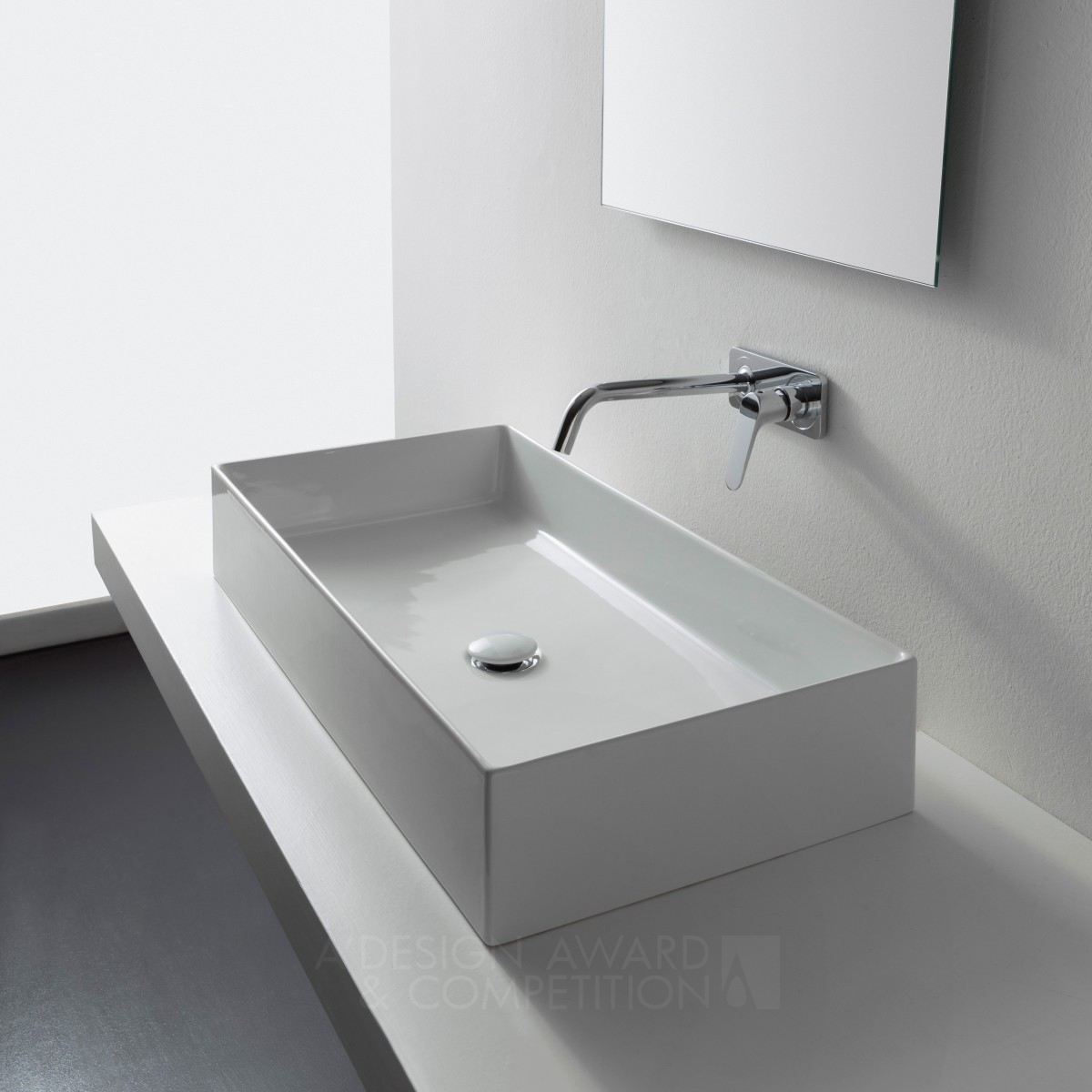 Teorema 2.0 80 Wash basin by Giovanni Calisti - Scarabeo Ceramiche S.r Bronze Bathroom Furniture and Sanitary Ware Design Award Winner 2016 