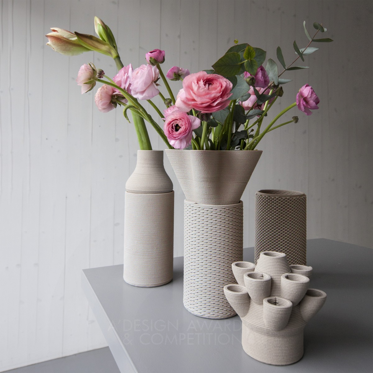 Flwr Shpr (Flower Shaper) Vase by Dave Coomans & Gaudi Hoedaya Silver 3D Printed Forms and Products Design Award Winner 2016 