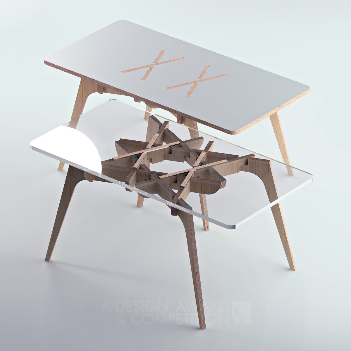 Double X Table by Saïd Belmir Silver Furniture Design Award Winner 2017 