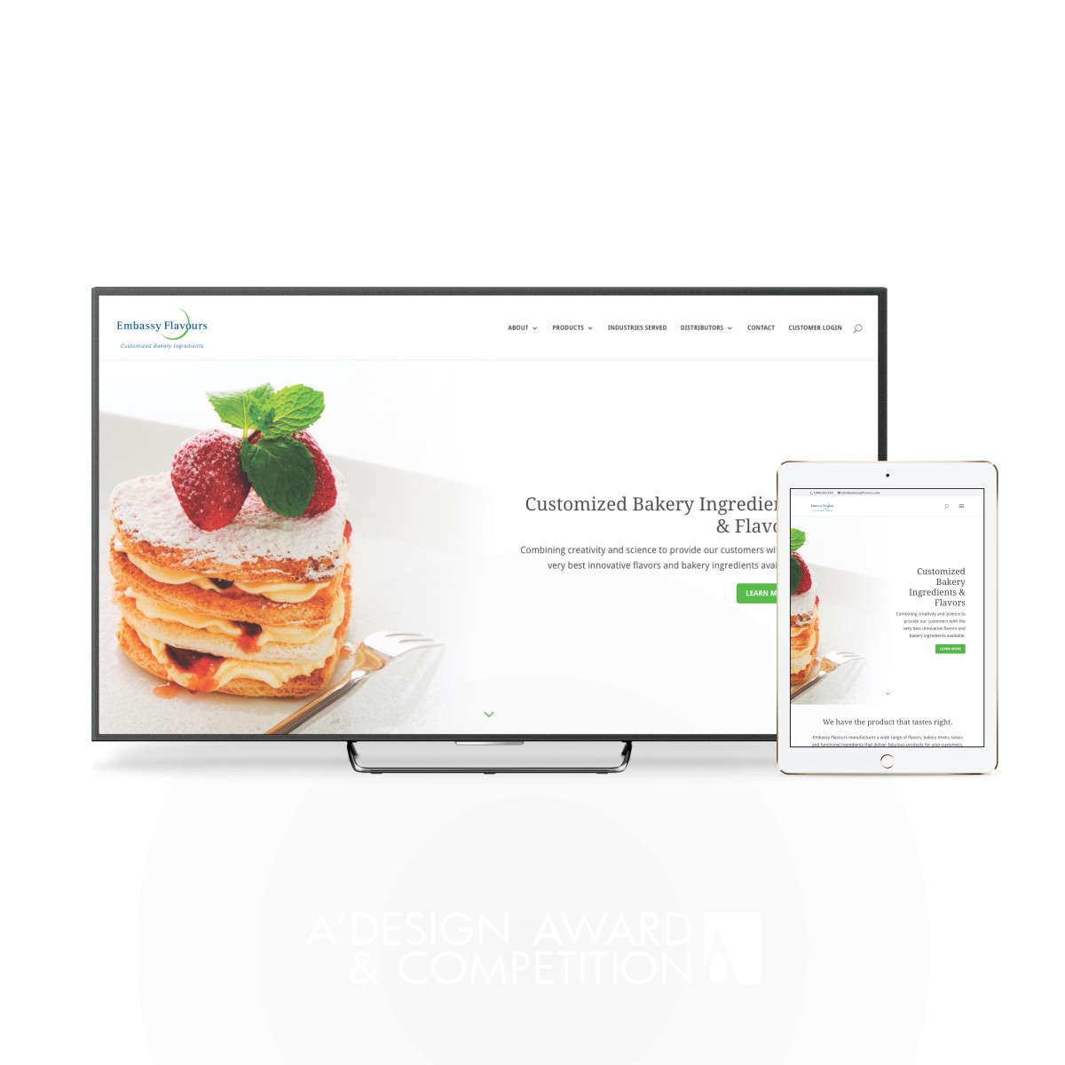 Embassy Flavours Website Design Website by Rob Iacocca (Bright Story Design) Silver Website and Web Design Award Winner 2017 