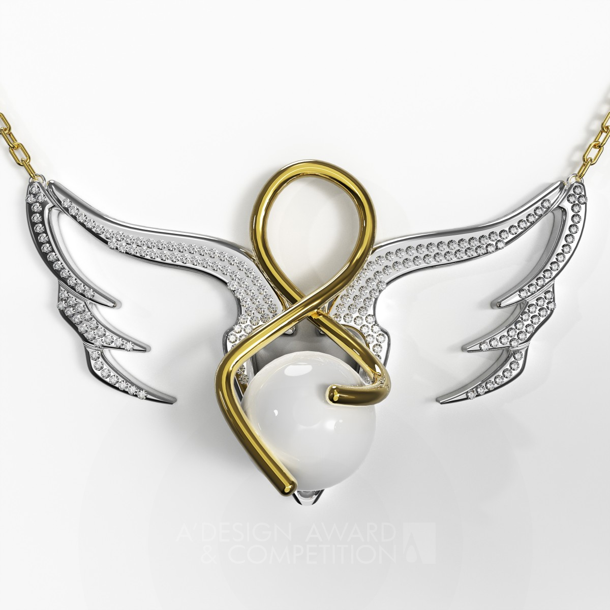 Angel Named Mother Necklace by AliReza Asadi Iron Jewelry Design Award Winner 2017 