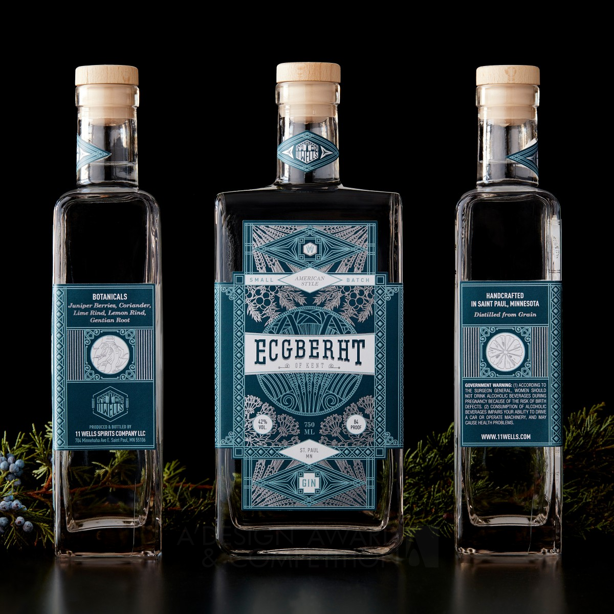 Ecgberht of Kent Gin Label Design by 5IVE Golden Packaging Design Award Winner 2017 