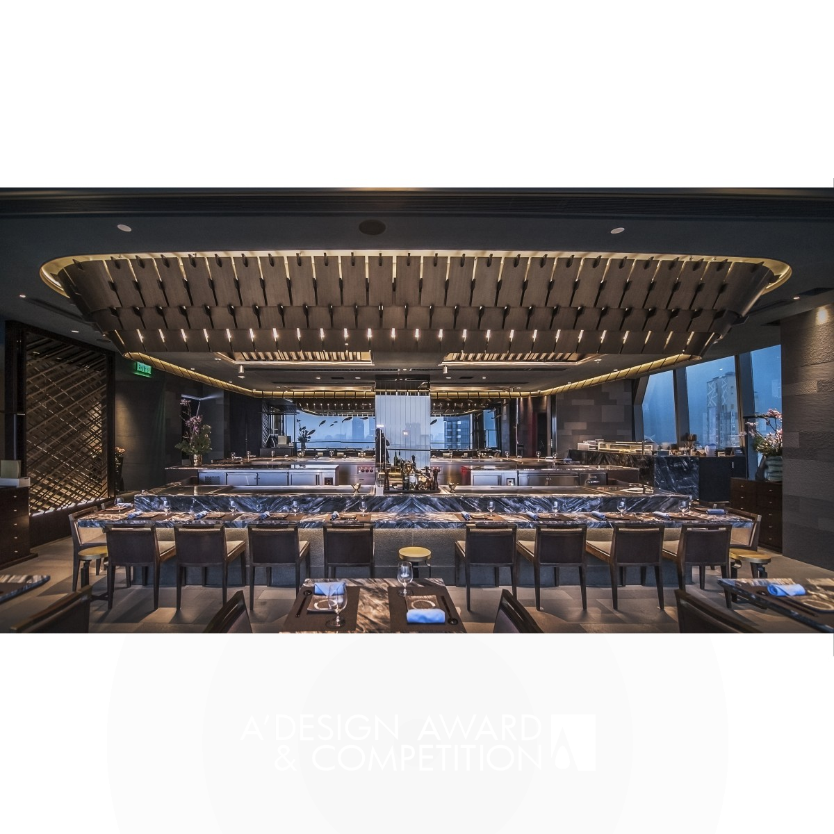 Kamon Teppanyaki Restaurant  by Vincent Chi-wai Chiang Golden Interior Space and Exhibition Design Award Winner 2017 