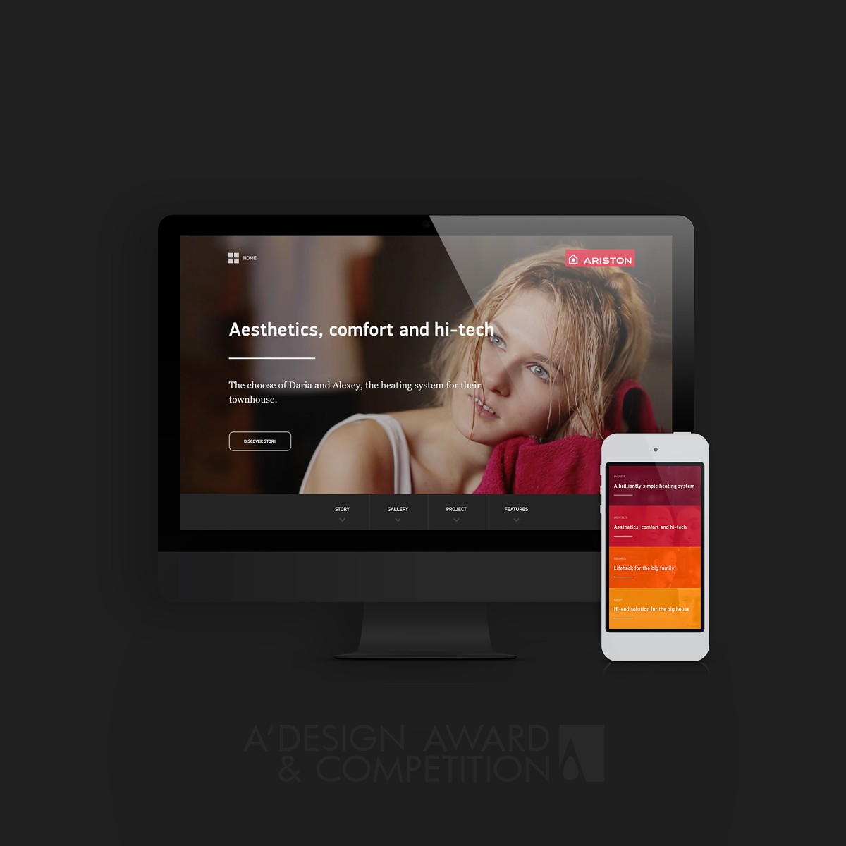 Four stories about warmth Promotional website for Ariston by Vadim Smirnov / OKC.Media Bronze Website and Web Design Award Winner 2017 