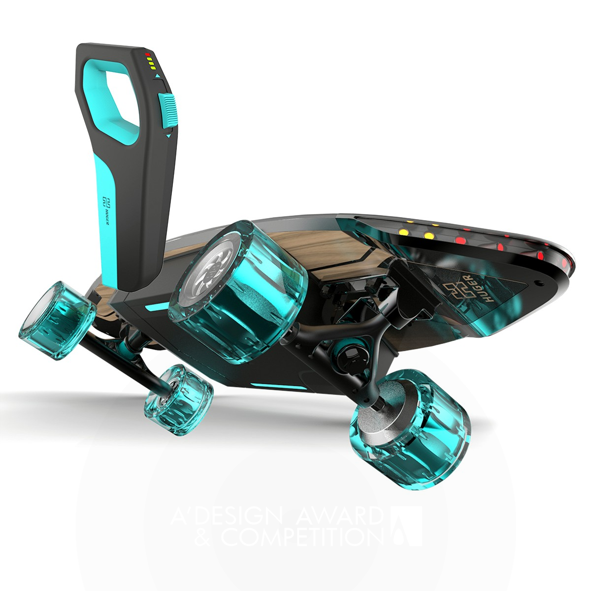 Huger Board Electronic  skateboard by Valentino Chow Silver Sporting Goods, Fitness and Recreation Equipment Design Award Winner 2018 