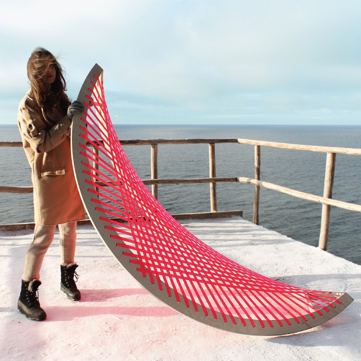 Panama Banana Rocking Hammock by Agota Rimsaite Golden Furniture Design Award Winner 2017 