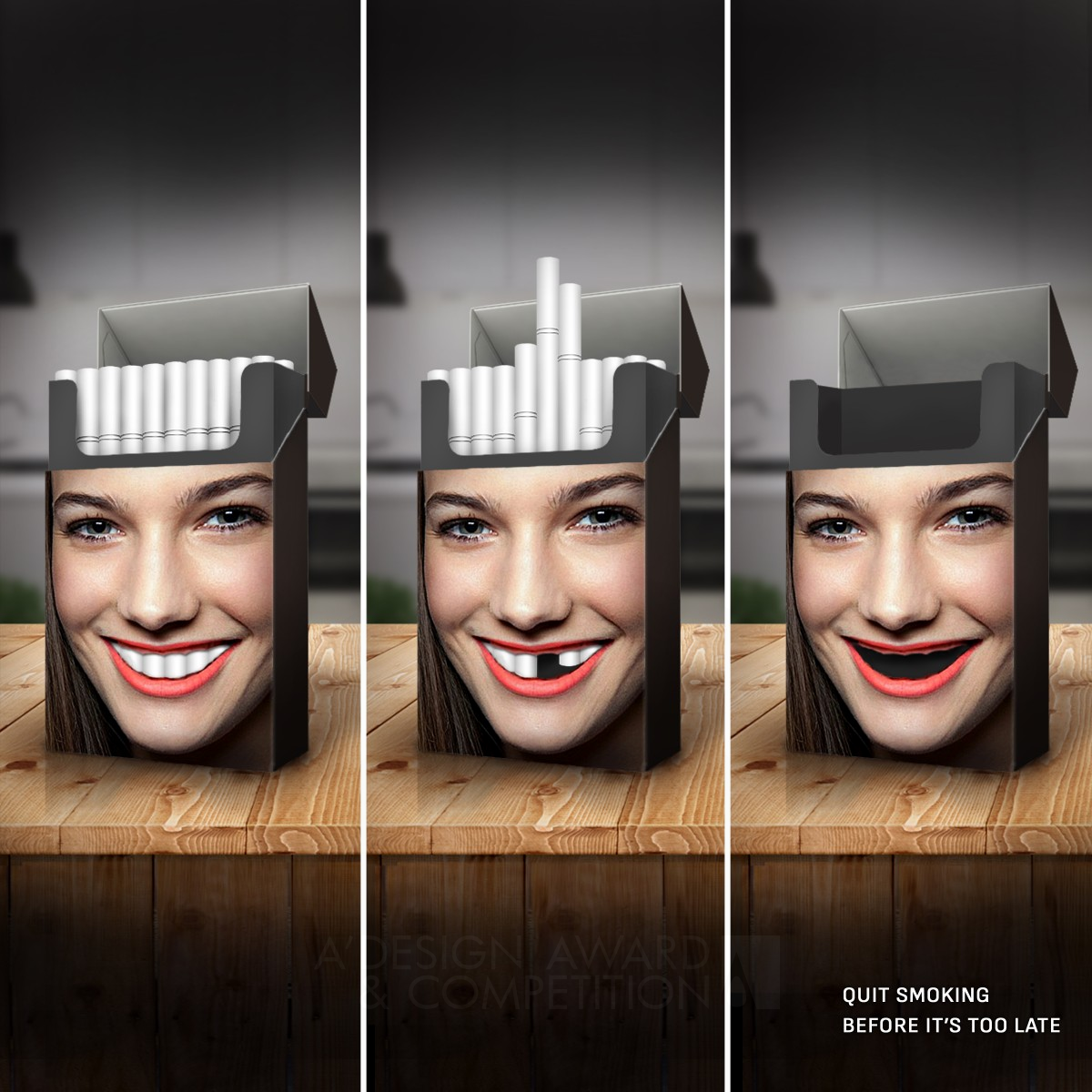 Tobacco Teeth Anti-smoking Advertising by Miroslav Vujovic Silver Public Awareness, Volunteerism, and Society Design Award Winner 2017 