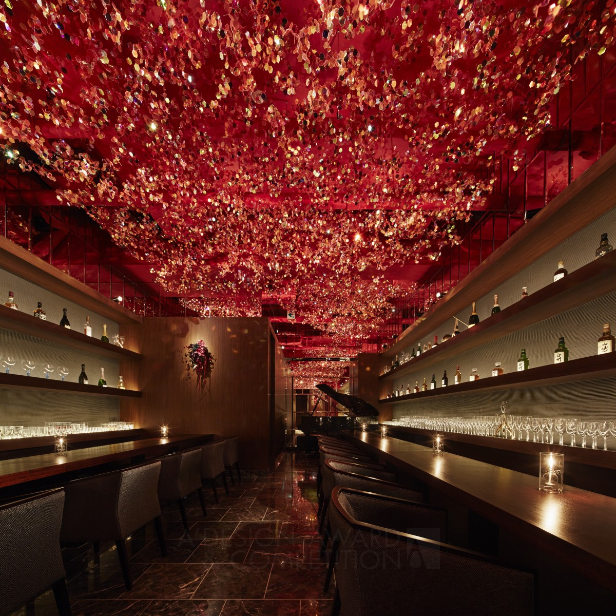 RICCA Sakura in a bar by Ryohei Kanda Golden Interior Space and Exhibition Design Award Winner 2017 