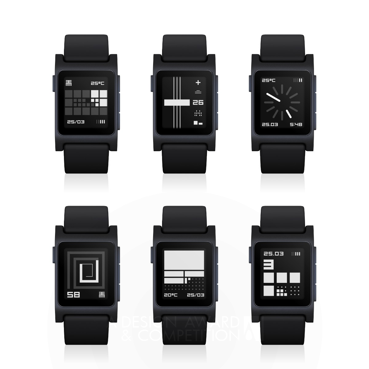 ttmm for Pebble Watchfaces Apps by Albert Salamon Silver Interface, Interaction and User Experience Design Award Winner 2017 