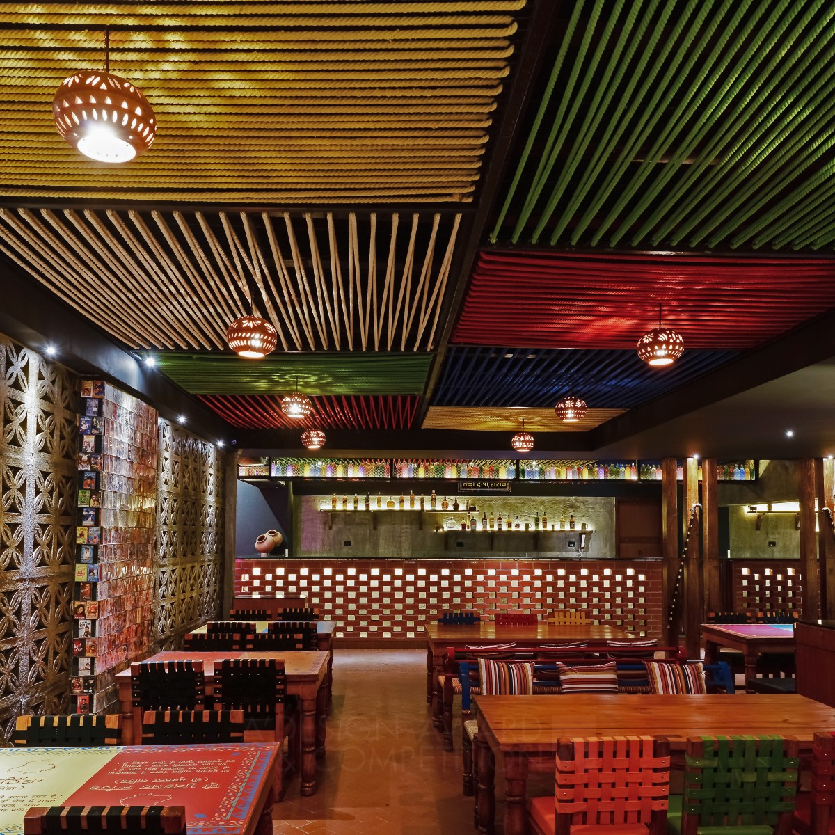 Rangla Punjab Restaurant and Bar by Ketan Jawdekar Golden Interior Space and Exhibition Design Award Winner 2017 