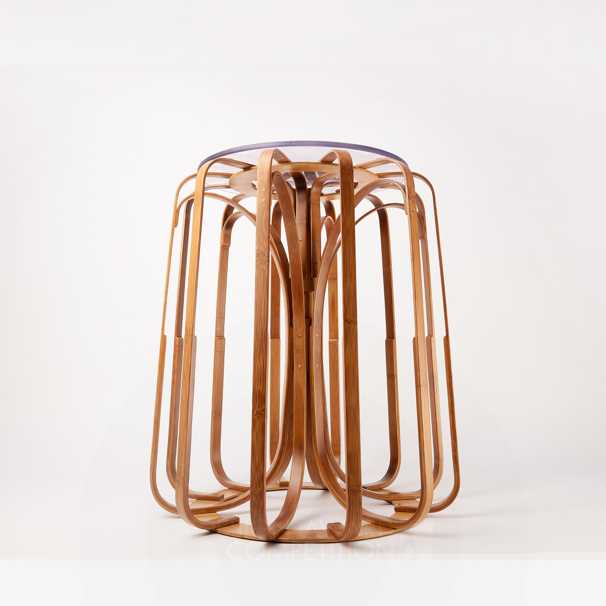 Kala Laminated Bamboo Retractable Stool by Chung-Sheng Chen, Chung-Yen Wang and Yi-Lin Wu Silver Furniture Design Award Winner 2017 