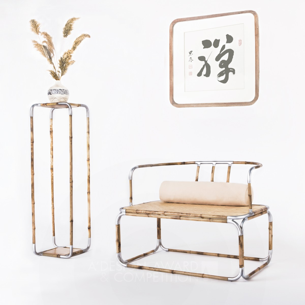 Bamboo Rhyme  furniture Chair and Corner a few by Li Haoyang Silver Furniture Design Award Winner 2017 