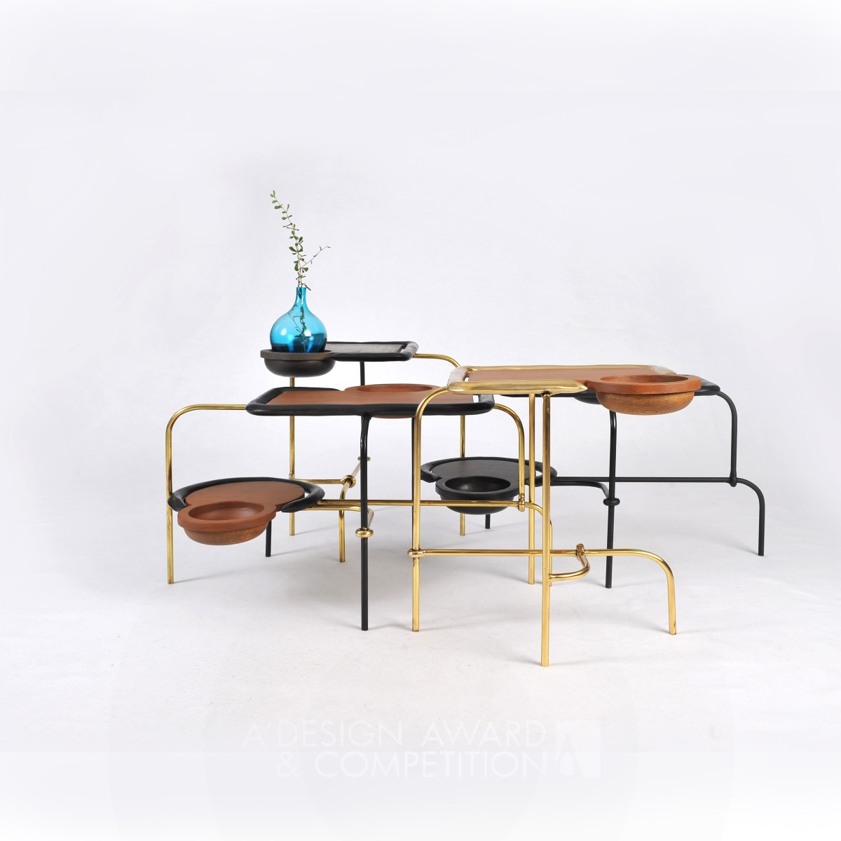 Compound Table Set Coffee Table and Side Table by Apiwat Chitapanya Silver Furniture Design Award Winner 2018 