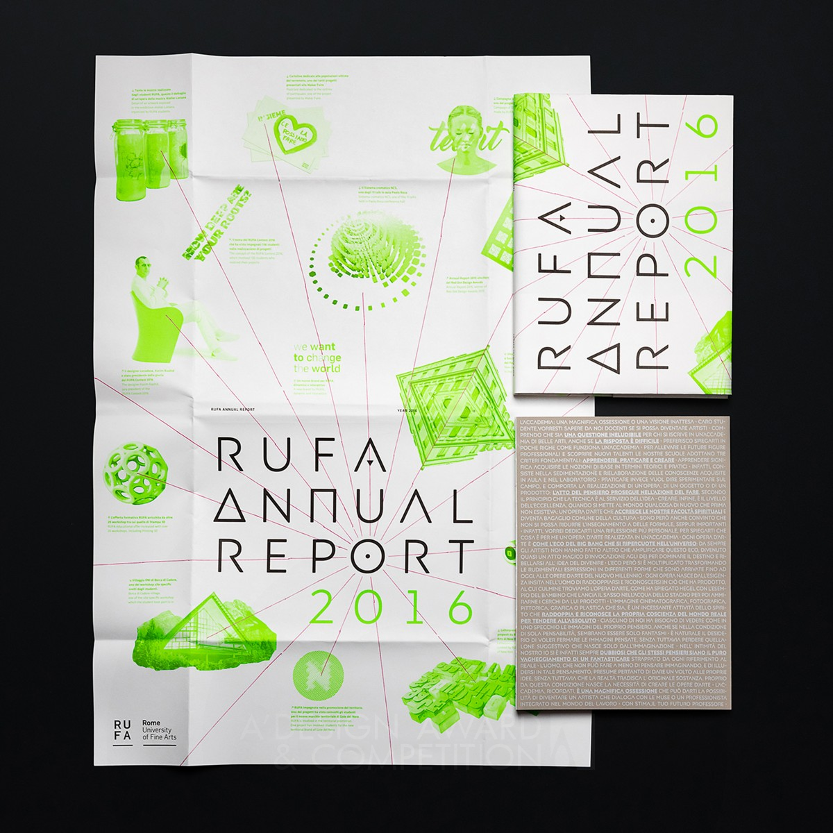 RUFA Annual Report 2016 Annual Report by Intorno Design Silver Graphics, Illustration and Visual Communication Design Award Winner 2018 