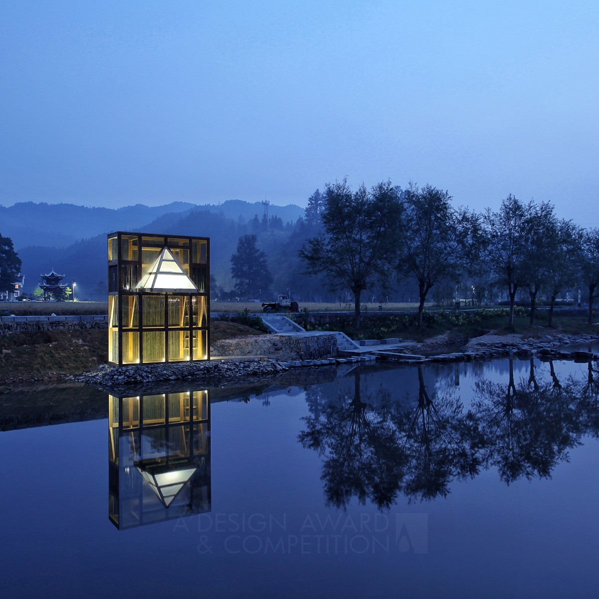 The Mirrored Sight Shelter Viewing House, Tea House by Li Hao and Nan Xueqian Golden Architecture, Building and Structure Design Award Winner 2018 