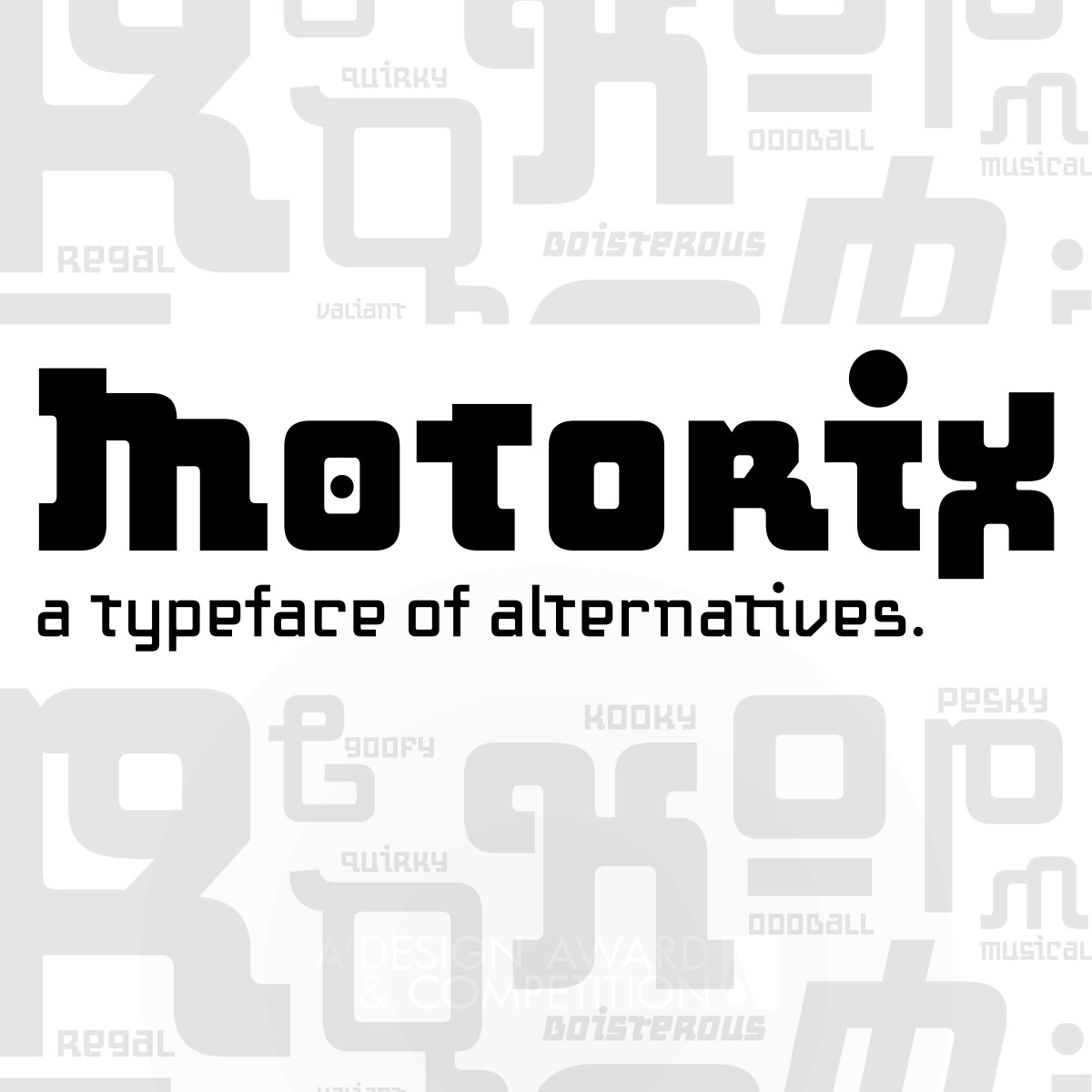 Motorix Typeface by Monica Maccaux Iron Graphics, Illustration and Visual Communication Design Award Winner 2018 