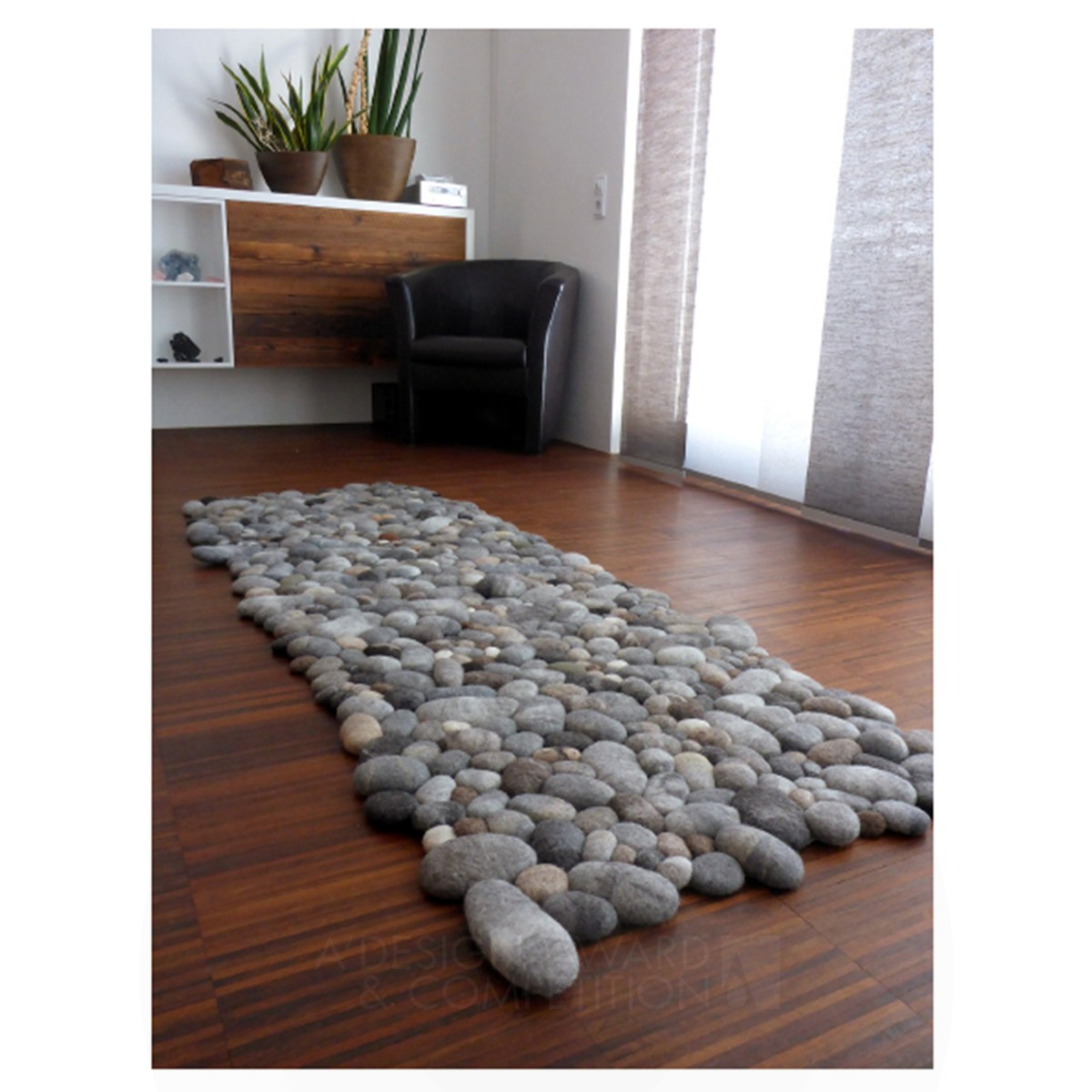 felt stone rug Runner by Martina Schuhmann Silver Furniture Design Award Winner 2018 