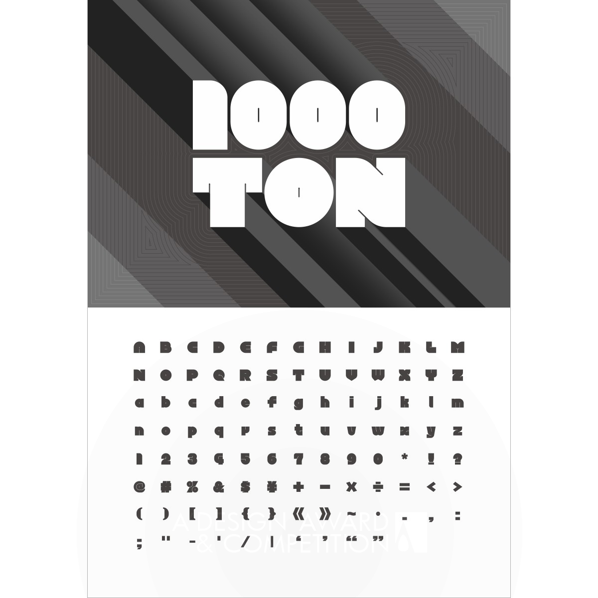 1000TON Typeface by Chenglong Tao Bronze Graphics, Illustration and Visual Communication Design Award Winner 2018 