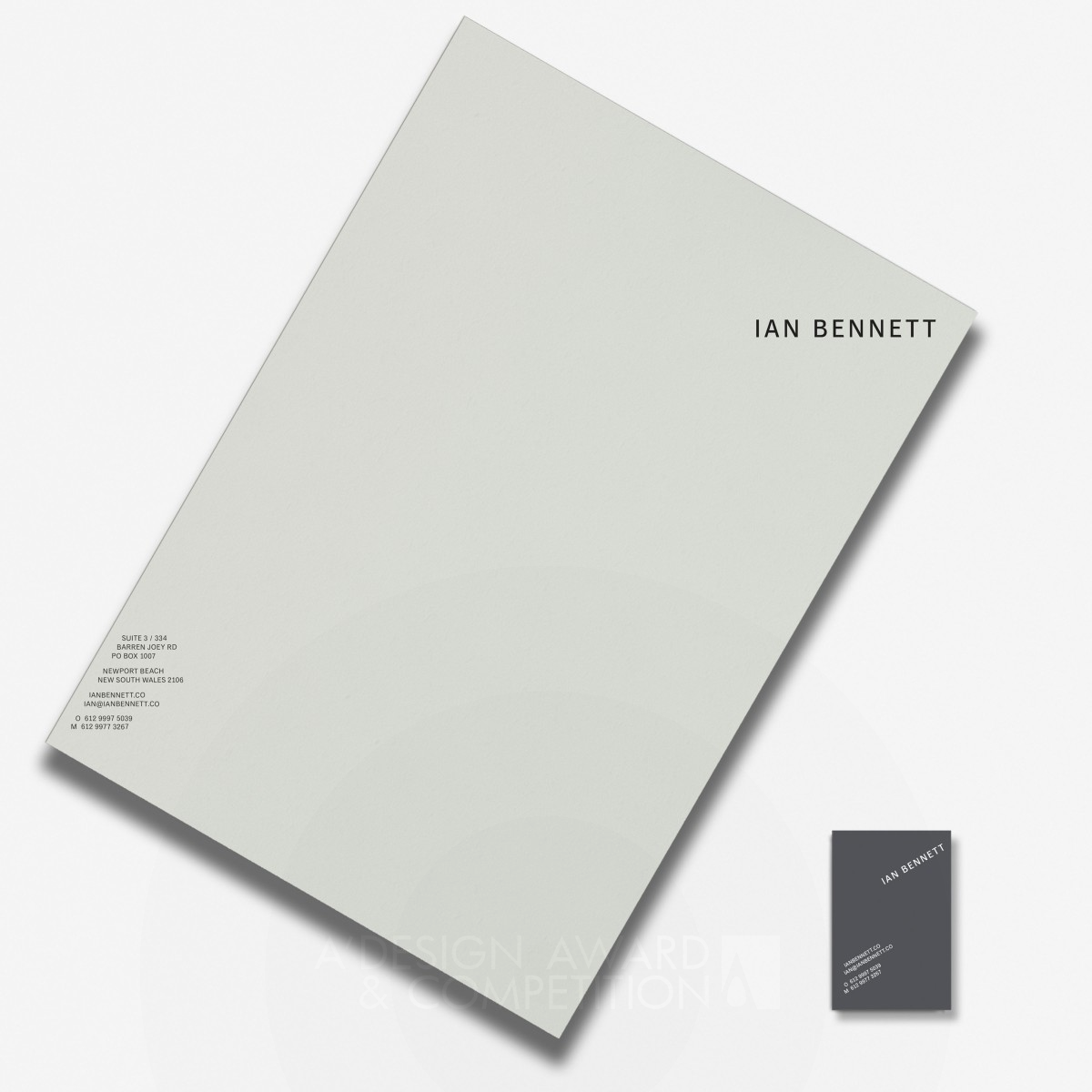 Ian Bennett Architecture Branding by Joel Derksen Iron Graphics, Illustration and Visual Communication Design Award Winner 2018 