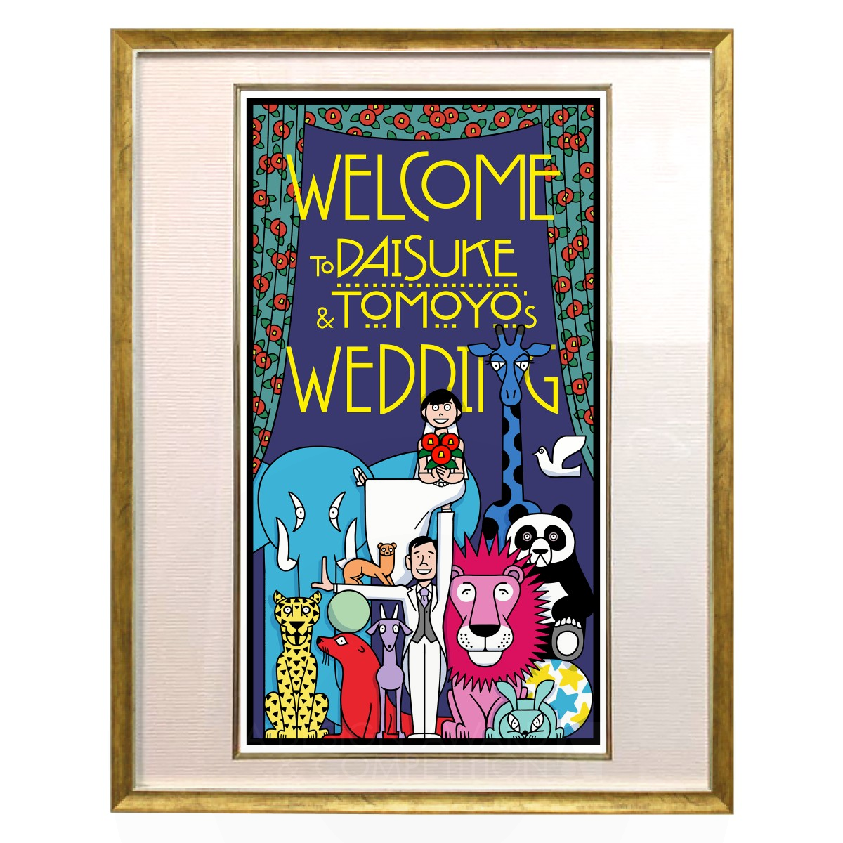 Wedding Poster Signboard to welcome the guests  by Studio-Takeuma Bronze Graphics, Illustration and Visual Communication Design Award Winner 2018 