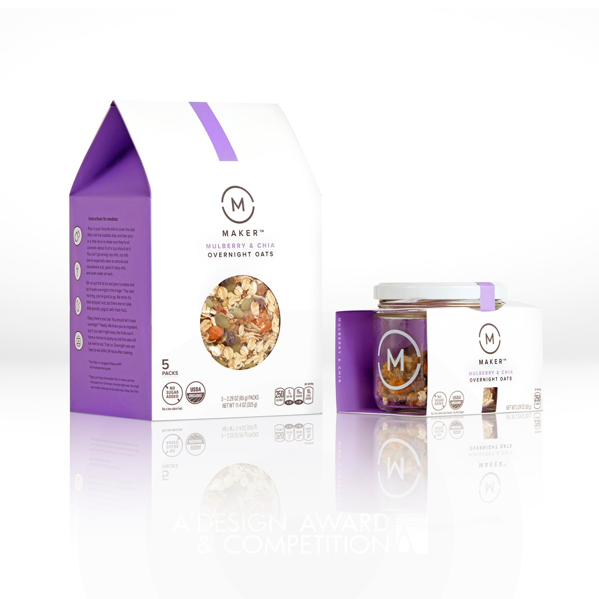 Maker Overnight Oats Brand Packaging by PepsiCo Design & Innovation Golden Packaging Design Award Winner 2018 