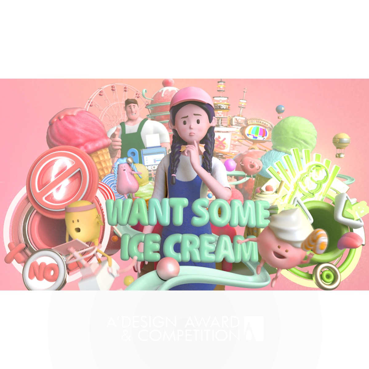 WANT SOME ICE CREAM 3D Animation by Morris Chi Golden Movie, Video and Animation Design Award Winner 2018 