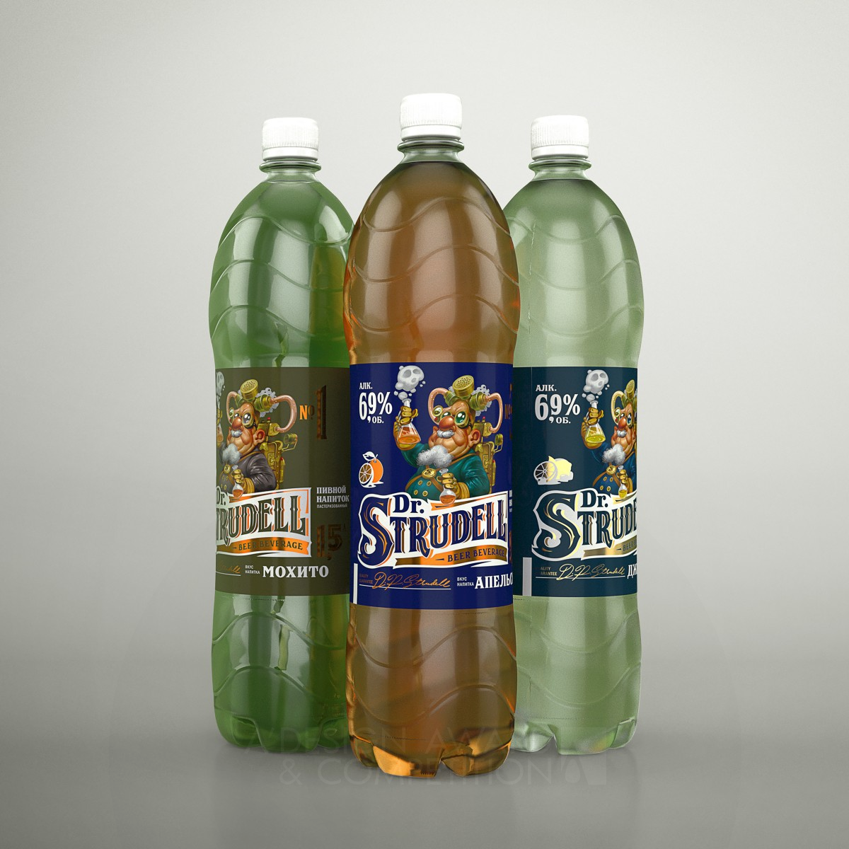 Dr. Strudell Beer by Yaroslav Dekhnik and Alexey Seoev Iron Packaging Design Award Winner 2018 