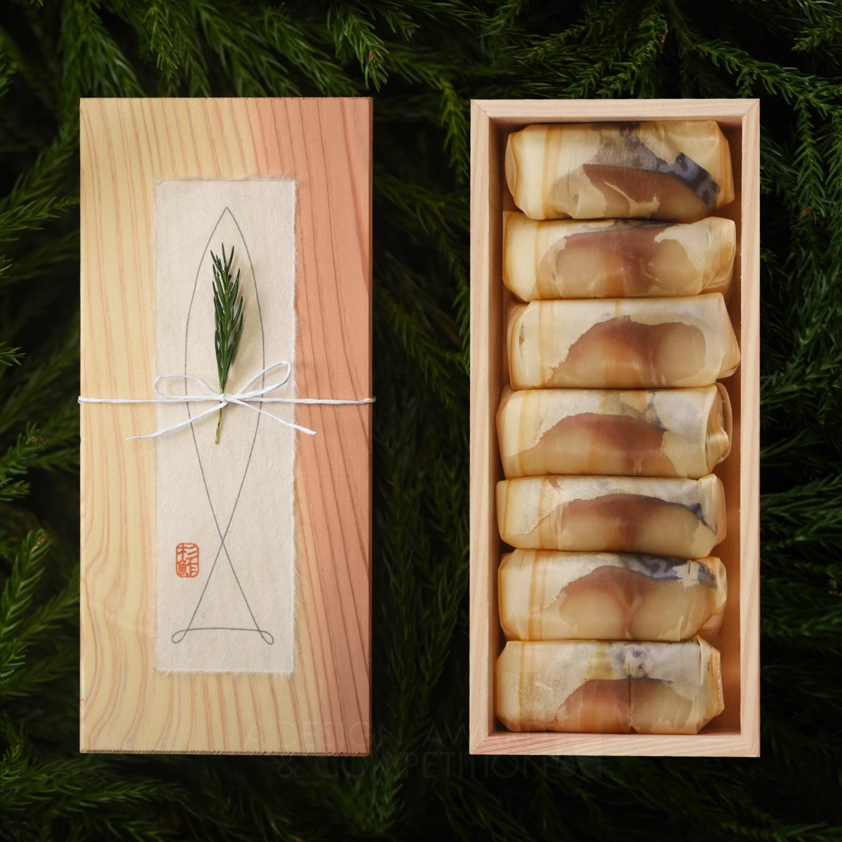 Cedar Sushi Package by Shigeki Kunimatsu Bronze Packaging Design Award Winner 2018 